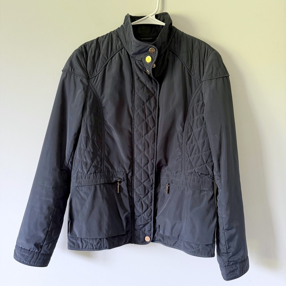 Beaumont Amsterdam Navy Blue Quilted Lightweight Transitional Jacket Sz 38/M